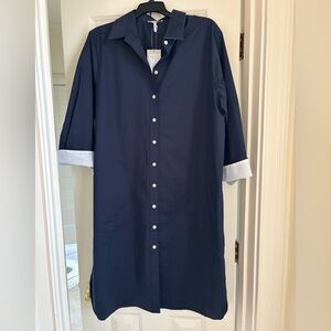 Hinson Wu Navy shirtwaist dress with optional belted waist. NWT, Size L